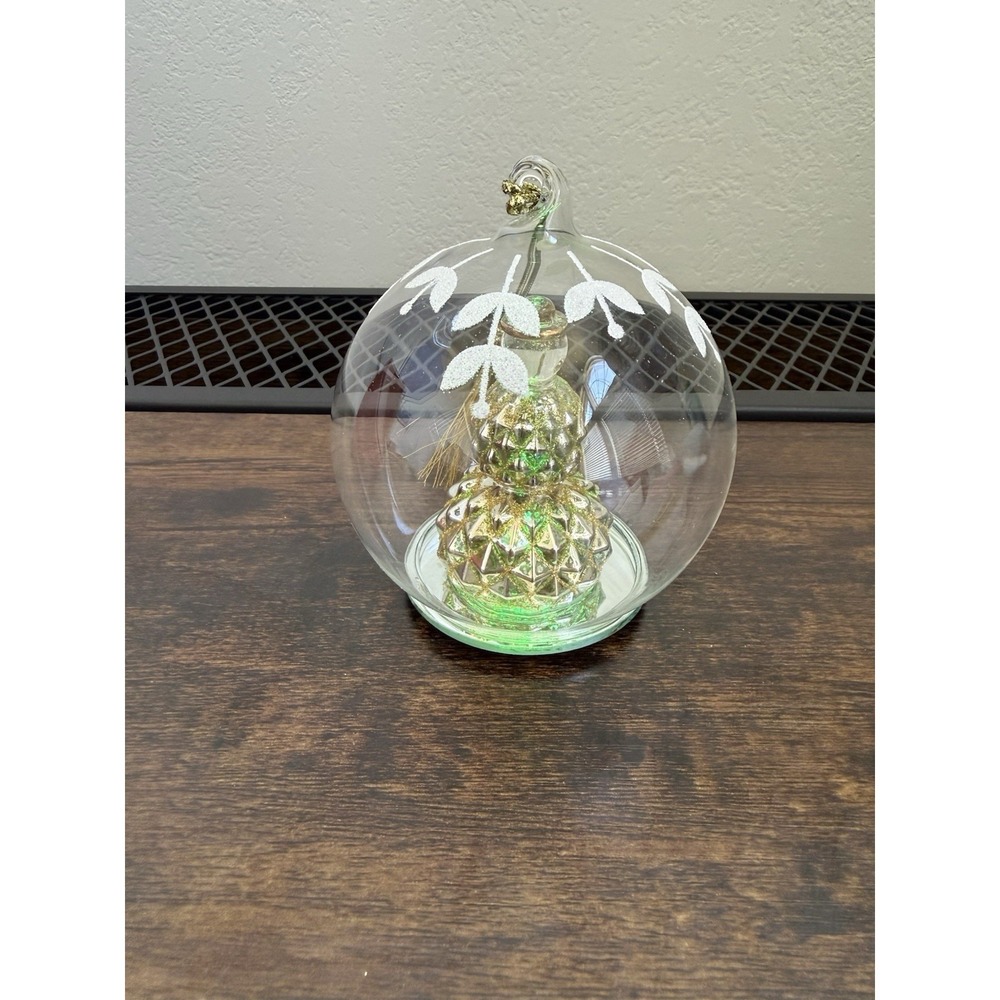 LENOX Wonder Christmas Snowman Ball Color Changing Lit Ornament Light Up W Box
